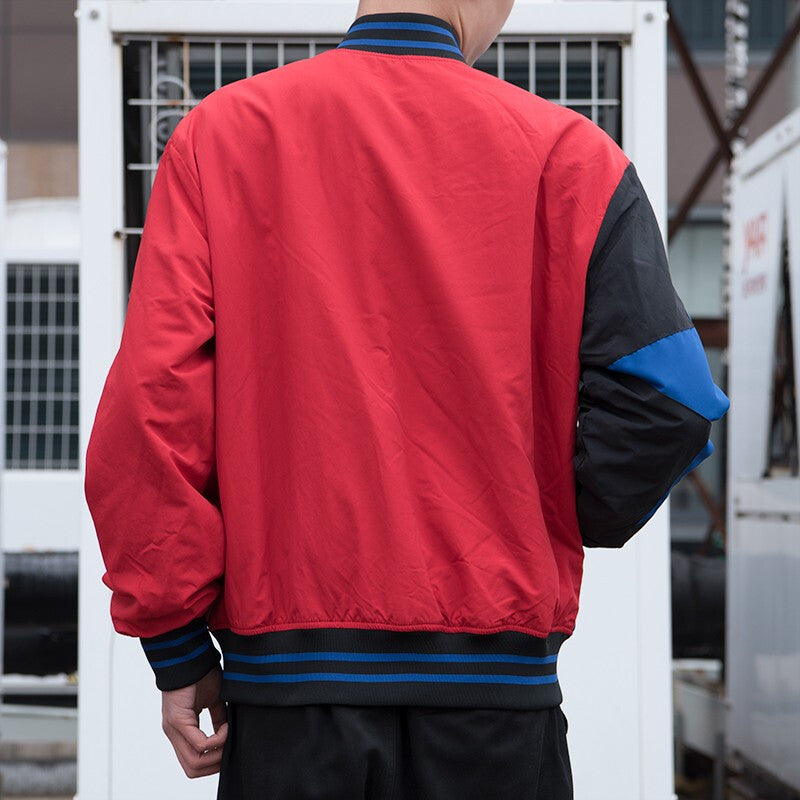Converse Baseball Jacket Asia Sizing 'Blue Red Black' 10008249-A02