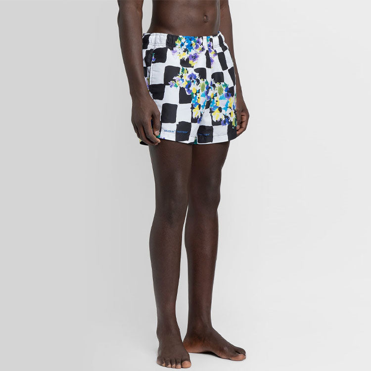 Off-White SS21 Flowers Printing Sports Shorts Version OMFA003S21FAB0028400