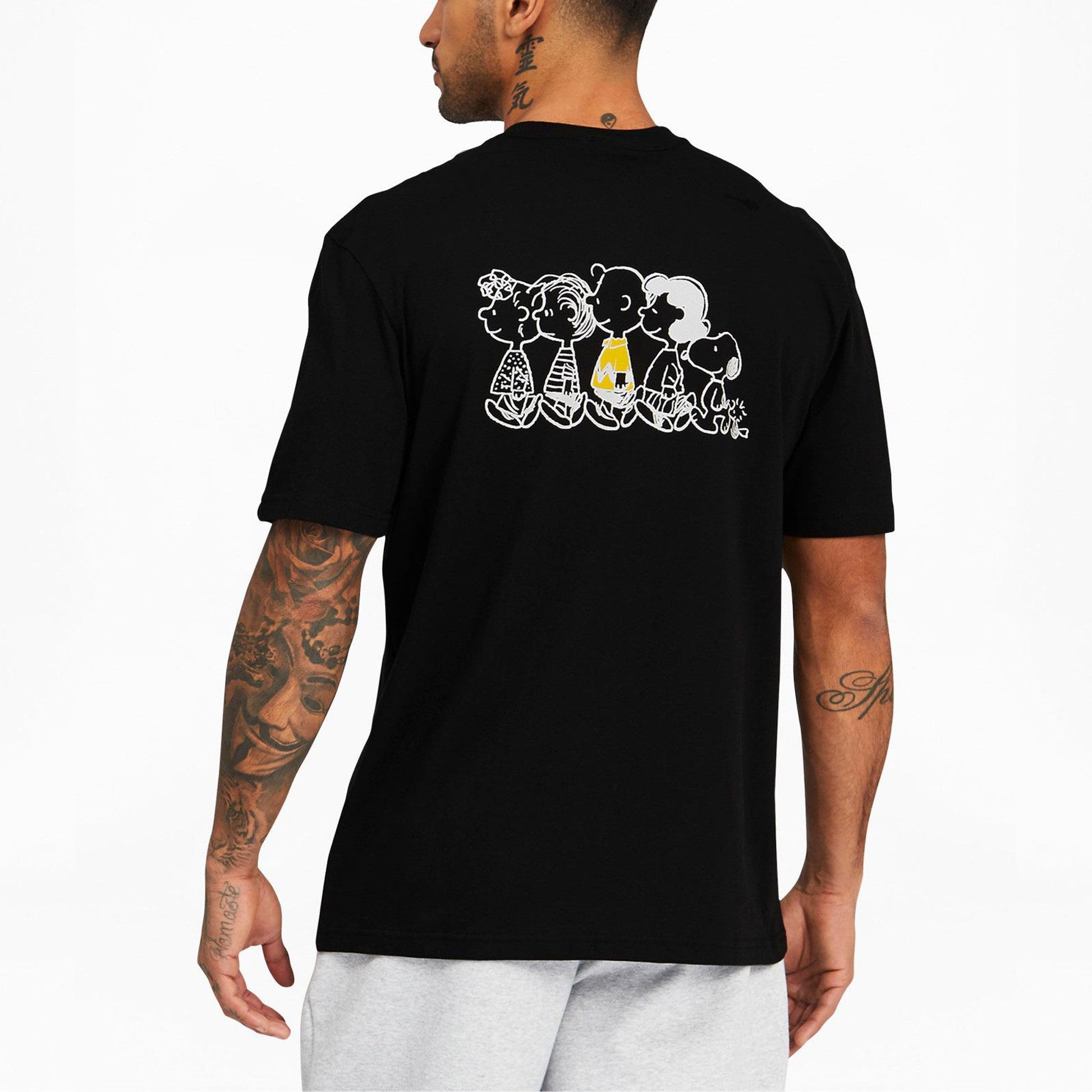 PUMA x Peanuts Crossover Cartoon Pattern Printing Sports Short Sleeve Black 530616-01