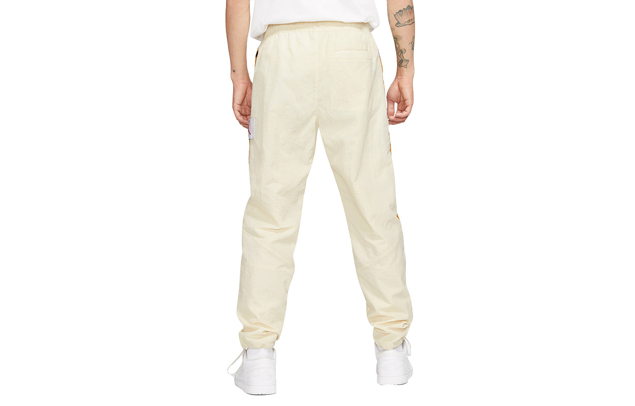 Air Jordan Flight Contrasting Colors Breathable Drawstring Sports Pants Yellow CV3175-275