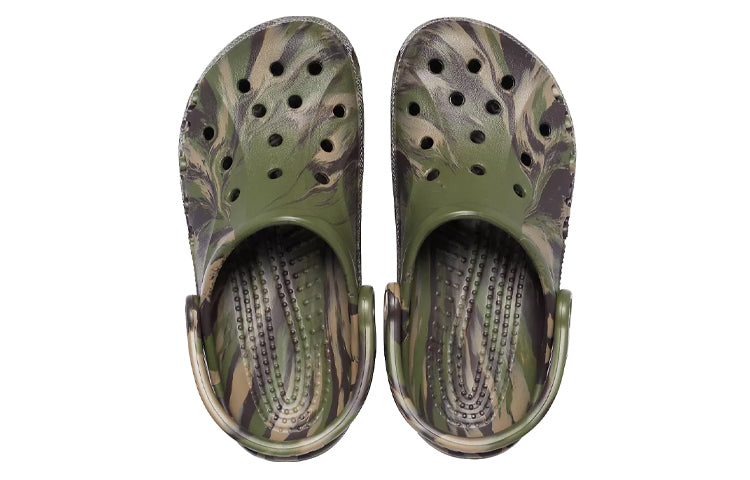 Crocs Baya Marble Fashion Outdoor Unisex Military Green Sandals 206935-3TC