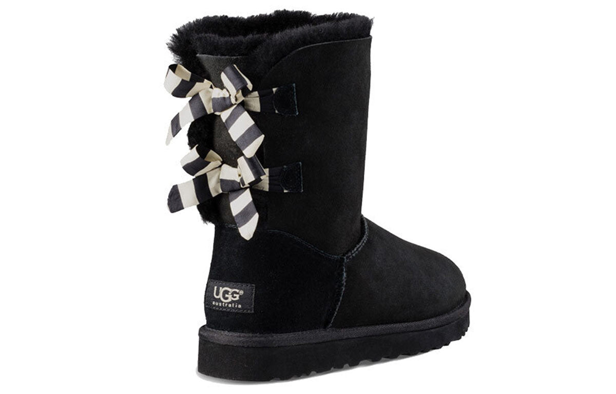(WMNS) UGG Bailey Bow Stripe 1090941-BLK