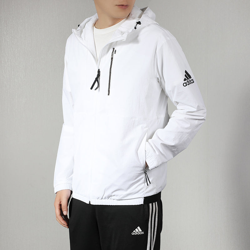 adidas Woven hooded Windproof Jacket White EH3746