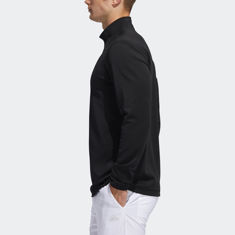 adidas Golf Sports Cardigan Long Sleeves Stand Collar Black FJ9978