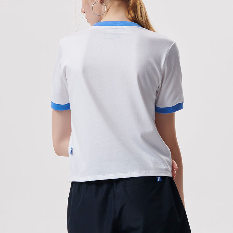 FILA FUSION Baseball Casual Sports Breathable Short Sleeve White T11W132109F-WT