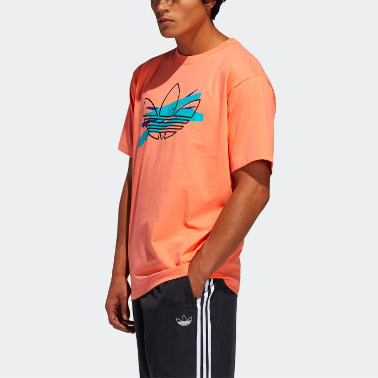 adidas originals Logo Printing Sports Round Neck Short Sleeve Orange FM1545
