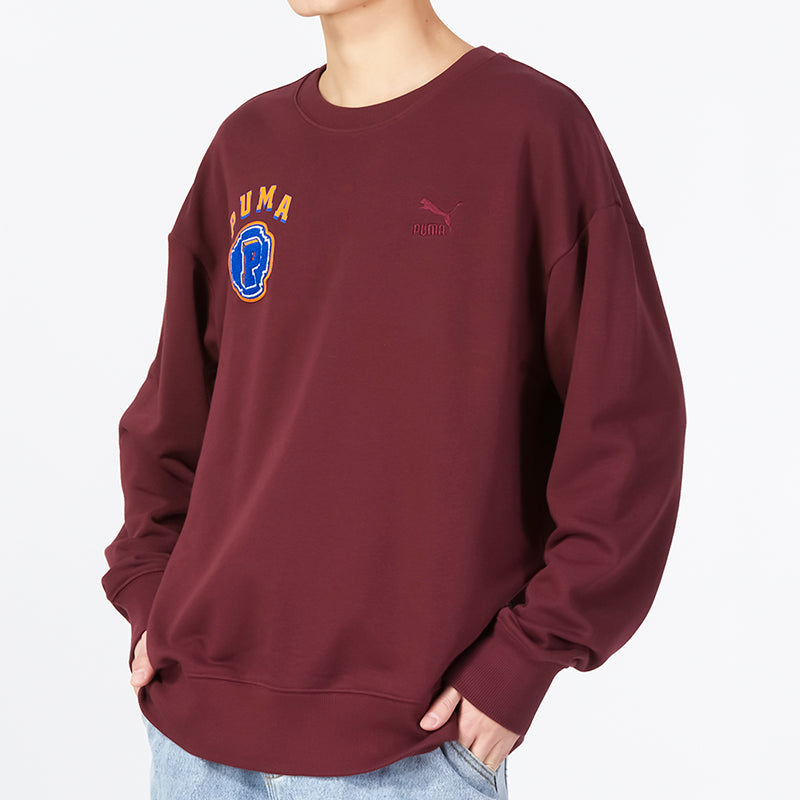 PUMA Team Crew Graphic Sweater 'Burgundy' 622275-42