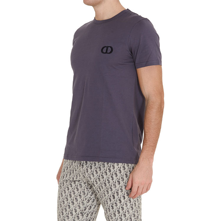 DIOR Embroidered Short Sleeve For Men Dark Grey 013J600A0589-485