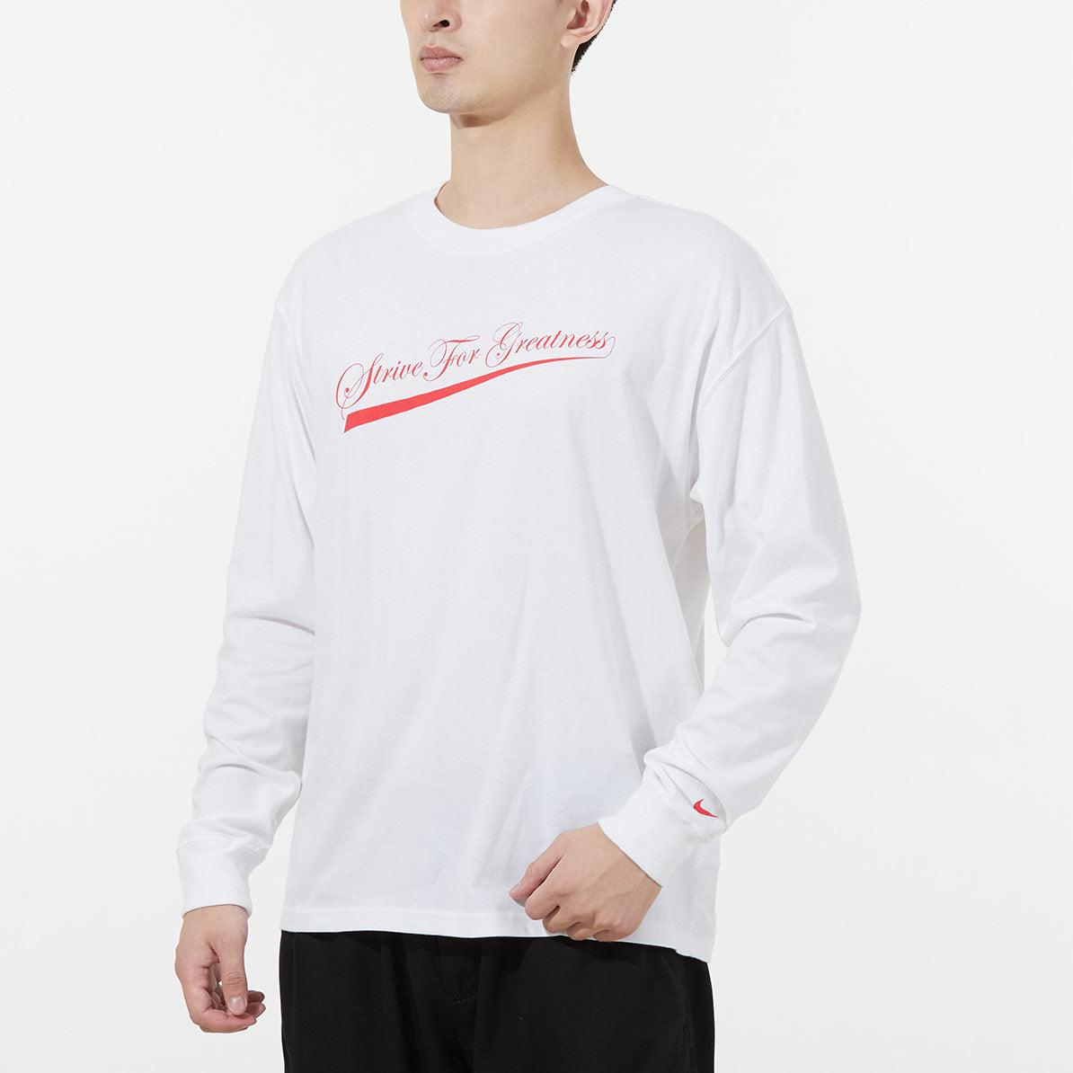 Men's Nike Lbj Nk Lion Ls Max90 Tee Alphabet Printing Sports Round Neck Long Sleeves White T-Shirt DM2465-100