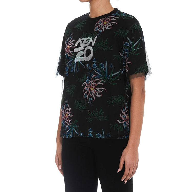KENZO Micro Mark Logo Printing Casual Short Sleeve Black FA52TS621907-99