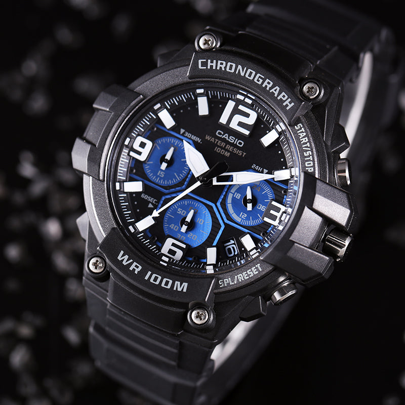 CASIO Waterproof Sports Quartz Mens Black Analog MCW-100H-1A2VDF