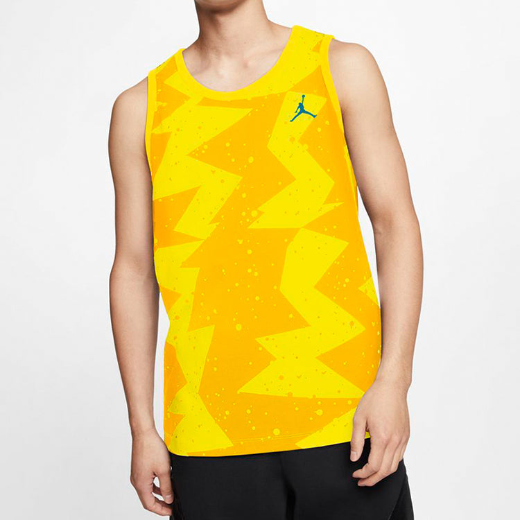 Air Jordan Printed Poolside Printing Basketball Sports Vest Yellow CJ6231-728