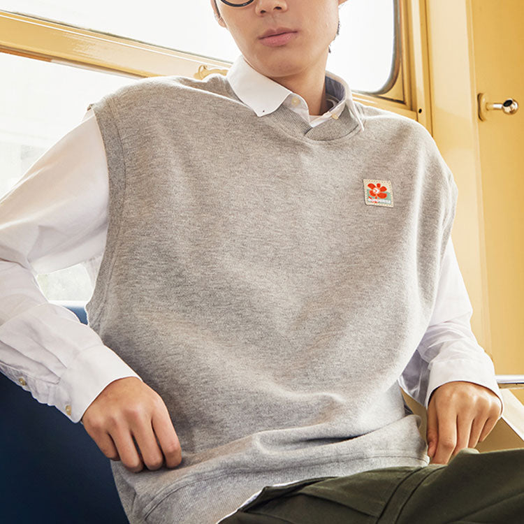 Converse Double Twill Knit Vest Asia Sizing 'Grey' 10022919-A01