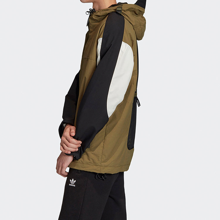 adidas originals Colorblock Athleisure Casual Sports Jacket Olive Green GC8704