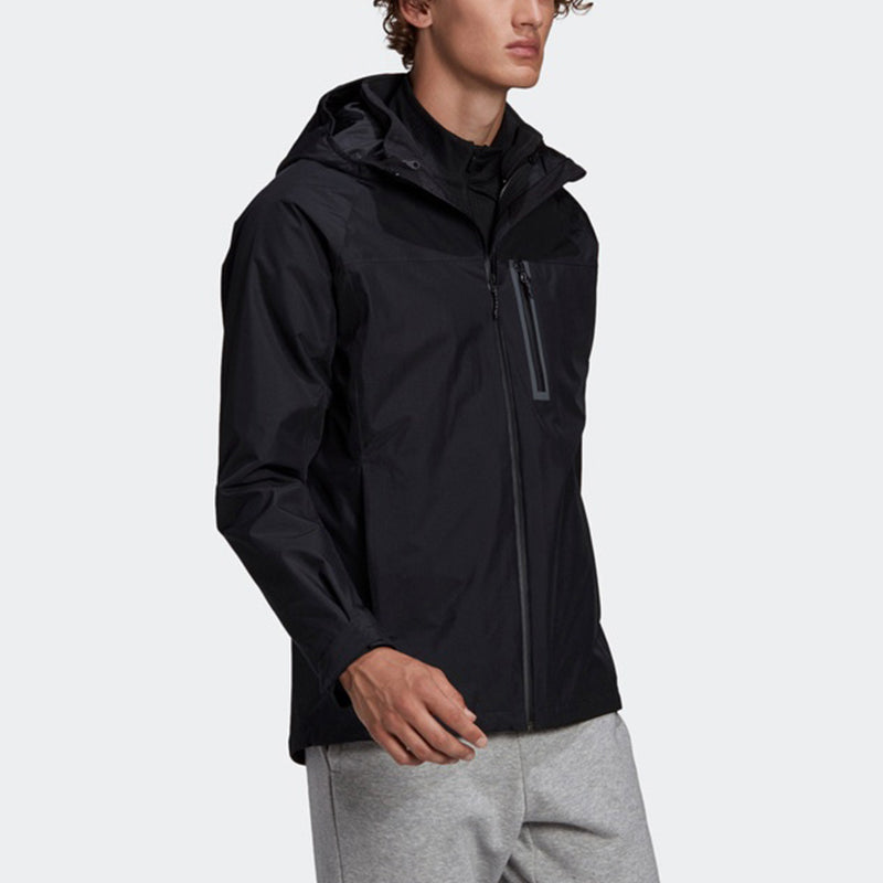 adidas 3 in 1 Wp Jkt Outdoor Sports Hooded Jacket Black GF0019