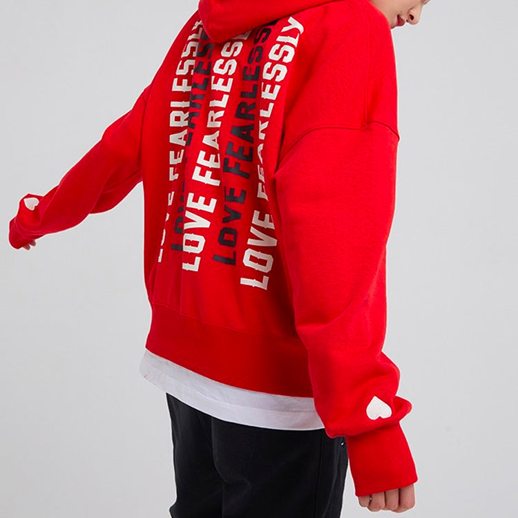 (WMNS) Converse Love The Progress 2.0 Oversized Pullover Hoodie Asia Sizing 'Red' 10020734-A02