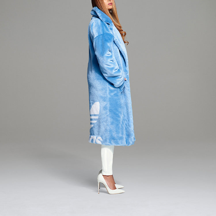 adidas originals x Ivy Park Crossover Plush Long Large Jacket Couple Style Blue H18983