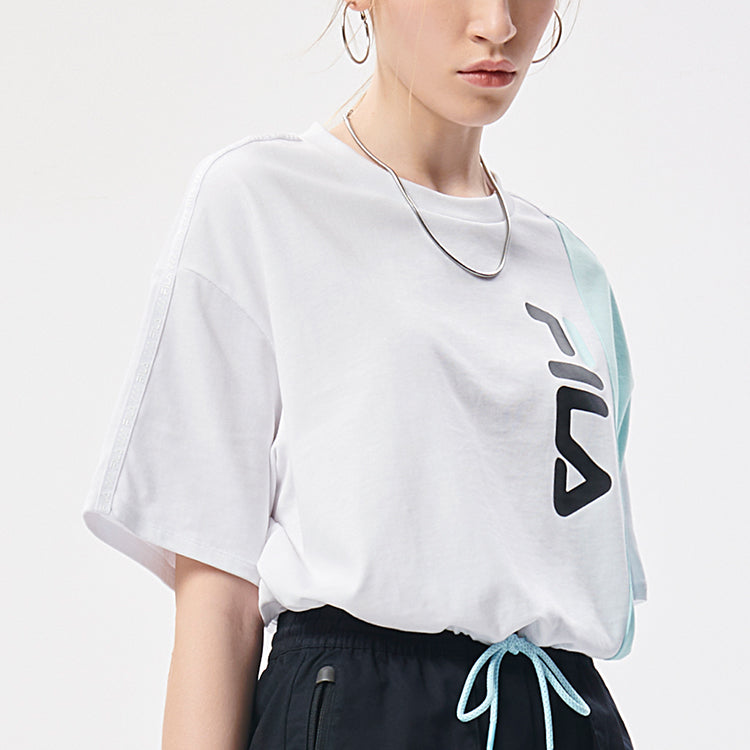 FILA FUSION Loose Sports Contrasting Colors Lacing Short Sleeve White T11W133106F-WT