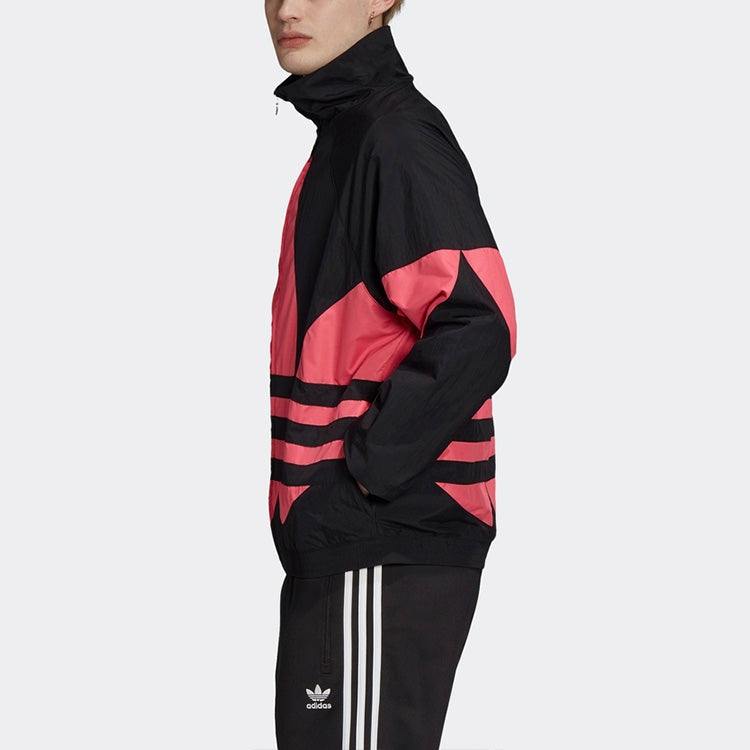 adidas originals Stand Collar Sports Jacket Black Pink GJ0611