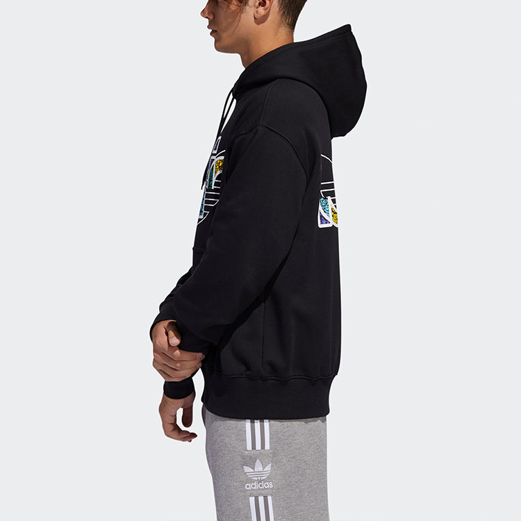 Men's adidas originals 2020 Valentine's Day Series Fleece Lined Loose Black FQ3573