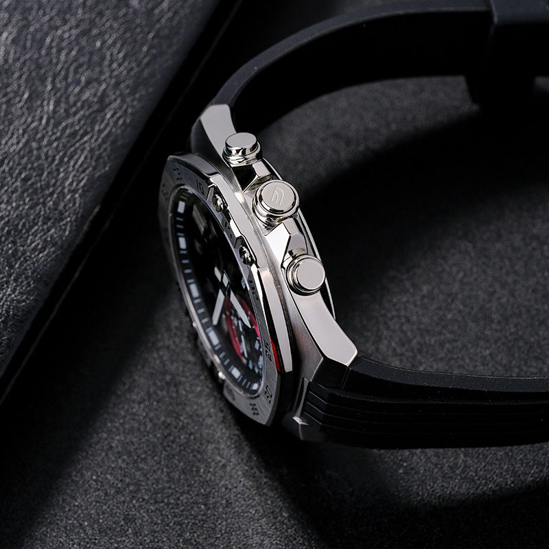 CASIO Bluetooth Waterproof EDIFICE Sports Sapphire Crystal Quartz Solar Powered Mens Silver Analog/Digital Combo ECB-10YP-1APR