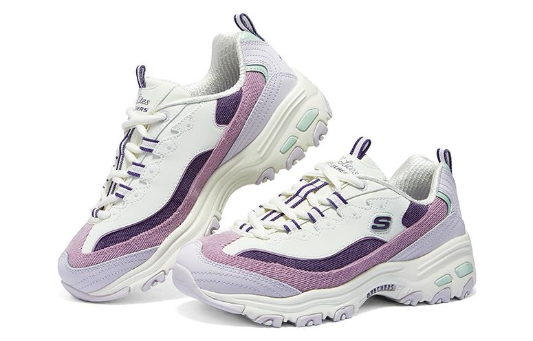 (WMNS) Skechers D'Lites 1.0 Shoes 'White Purple Lilac' 896276-PRMT