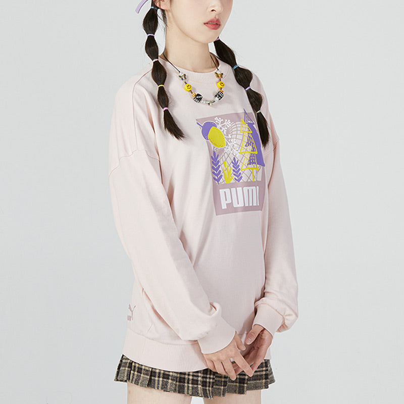 (WMNS) PUMA FF Bubble Sleeve Crew Neck Sweatshirt 'Pink' 538779-48