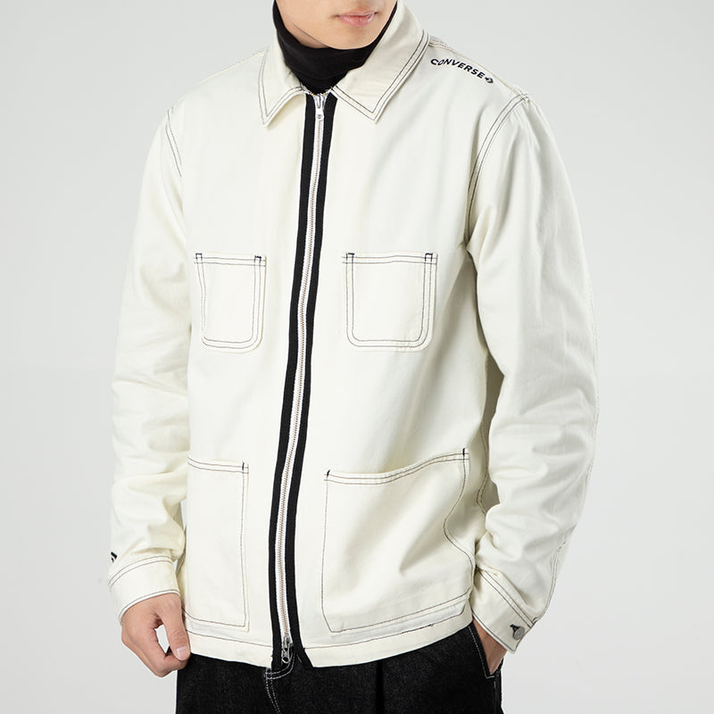Converse Pocket Woven Long Sleeves Jacket Asia Sizing 'White' 10020896-A04