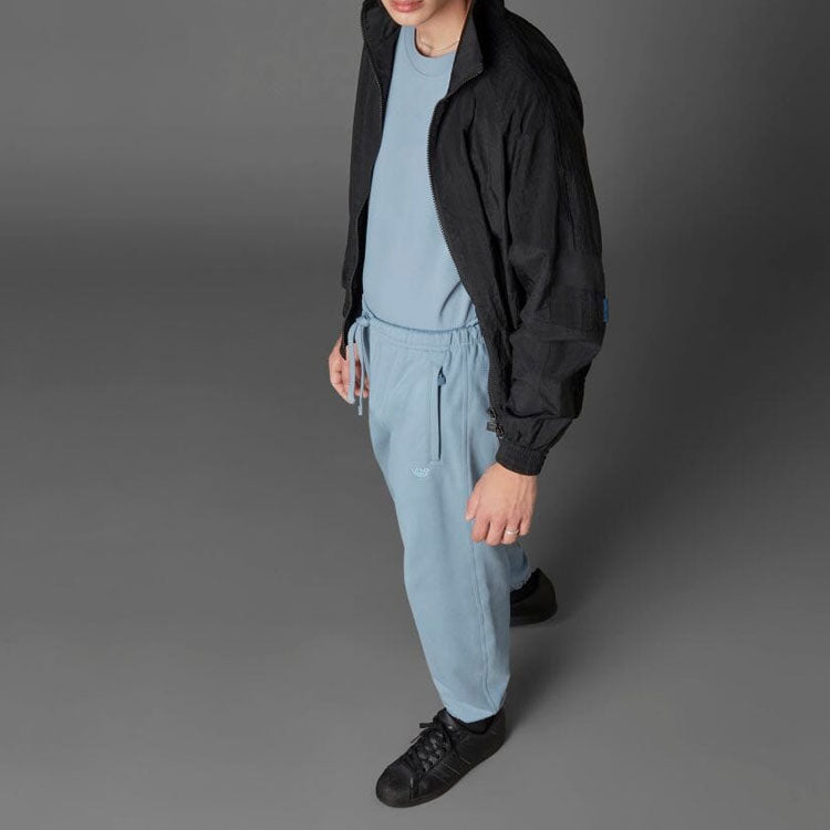 Men's adidas originals Logo Solid Color Bundle Feet Sports Pants/Trousers/Joggers Blue HD4817