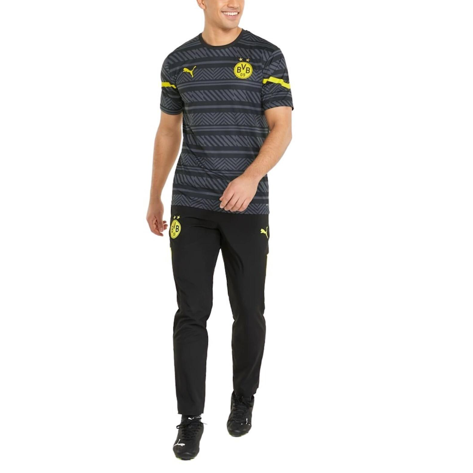 PUMA Bvb Prematch Jersey Sports Short Sleeve Black 765018-02