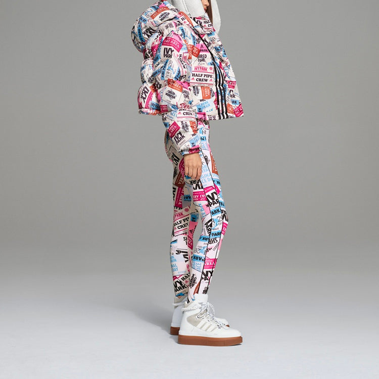adidas originals x Ivy Park Letters Printed Sports Hooded Down Jacket Unisex Floral H18992