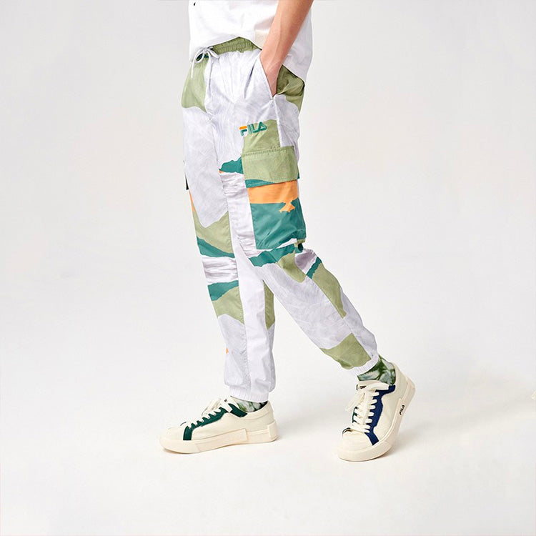 FILA FUSION Woven Printing Cargo Casual Pants Colorblock T11M123801F-LG