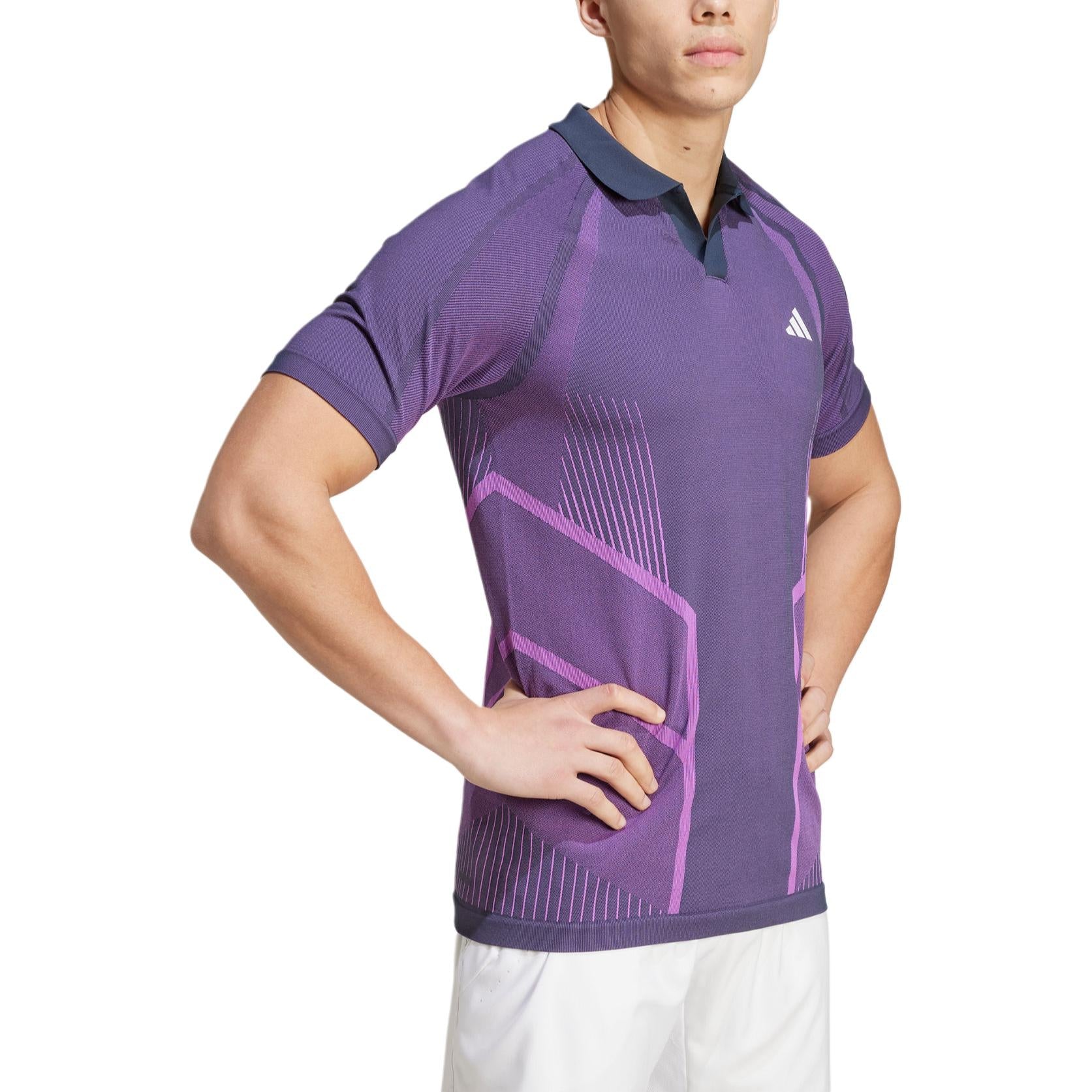 adidas Tennis Pro Seamless AEROREADY FreeLift Polo Shirt Asia Sizing 'Purple Navy' IM8894