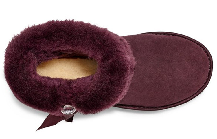 (WMNS) UGG Cinched Fur Mini Snow Boots Purple/Red 1106909-LGE