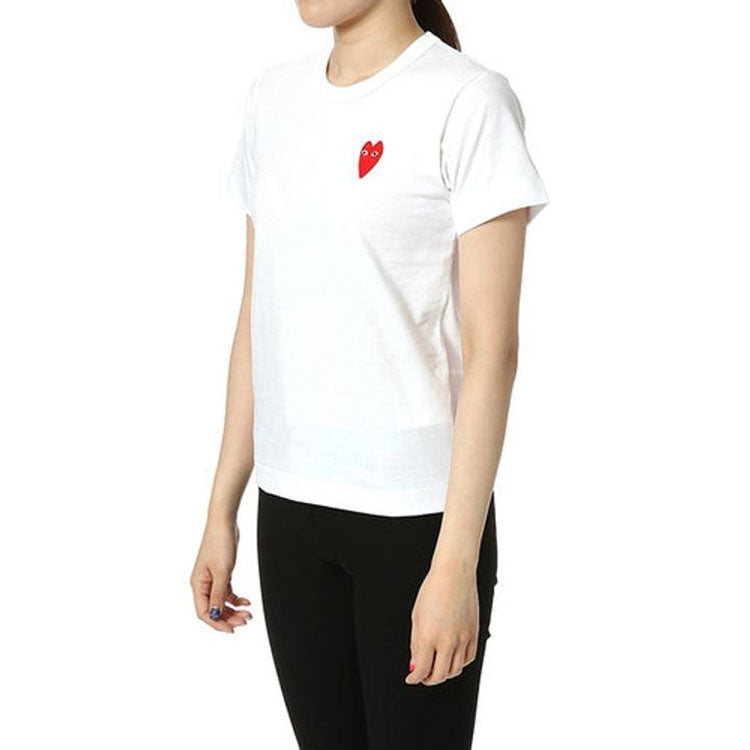 (WMNS) COMME des GARCONS PLAY Thin Heart Logo Tee 'White' AZ-T229-051-3