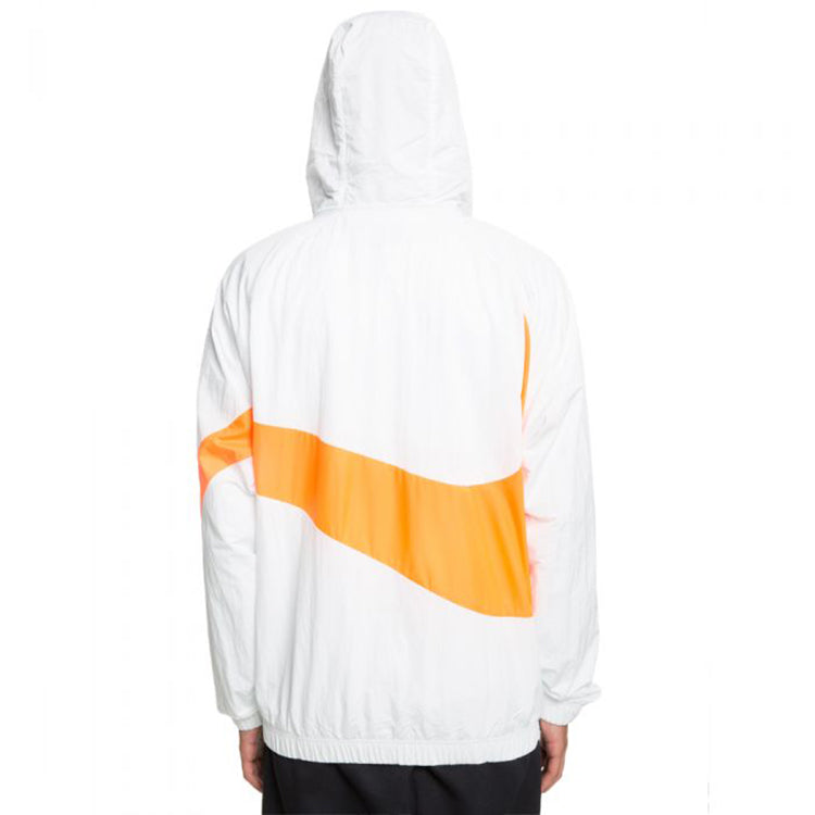 Nike Big Swoosh Half Zipper Jacket White Orange AJ1404-123