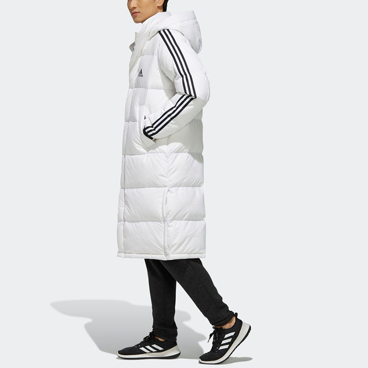 adidas 3st Long Parka Stay Warm Solid Color mid-length hooded down Jacket White EH3991