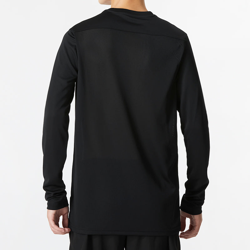 Men's Nike Solid Color Logo Athleisure Casual Sports Long Sleeves Black T-Shirt BV6707-010