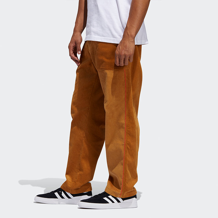 Men's adidas originals Corduroy Loose Sports Straight Brown Casual Pants/Trousers FM1387