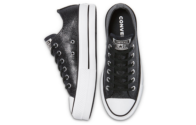 (WMNS) Converse Chuck Taylor All Star Platform Low 'Black Glitter' 569377C