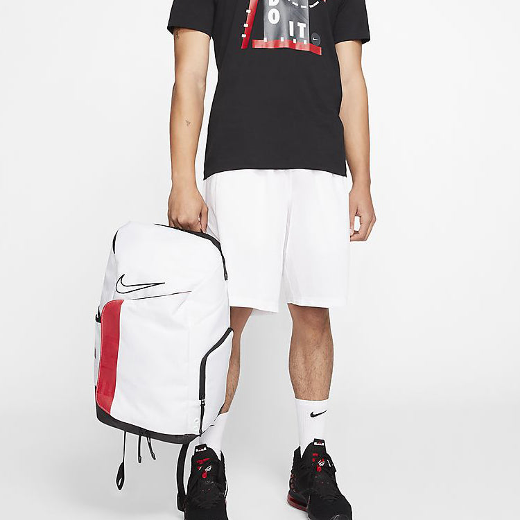 Nike Elite Pro Large Capacity Basketball schoolbag backpack White Black BA6164-100