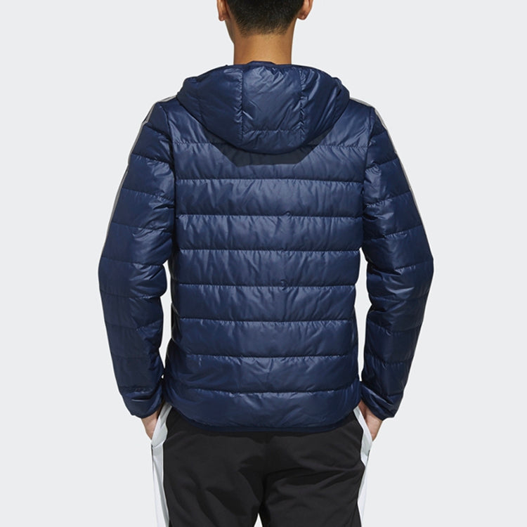 adidas neo Athleisure Casual Sports Stay Warm Stripe hooded down Jacket Blue FK9922