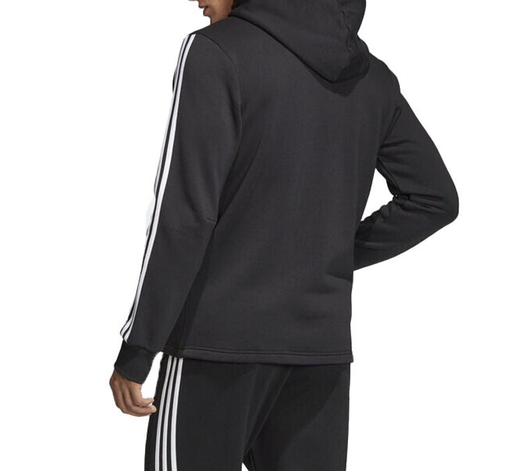 adidas Printing Sports Fleece Lined hooded Knit Jacket Black DQ1455