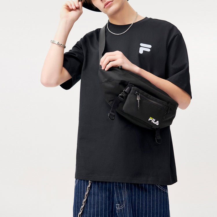 Fila FUSION Casual Sports Round Neck Short Sleeve Couple Style Black T11U126110F-BK