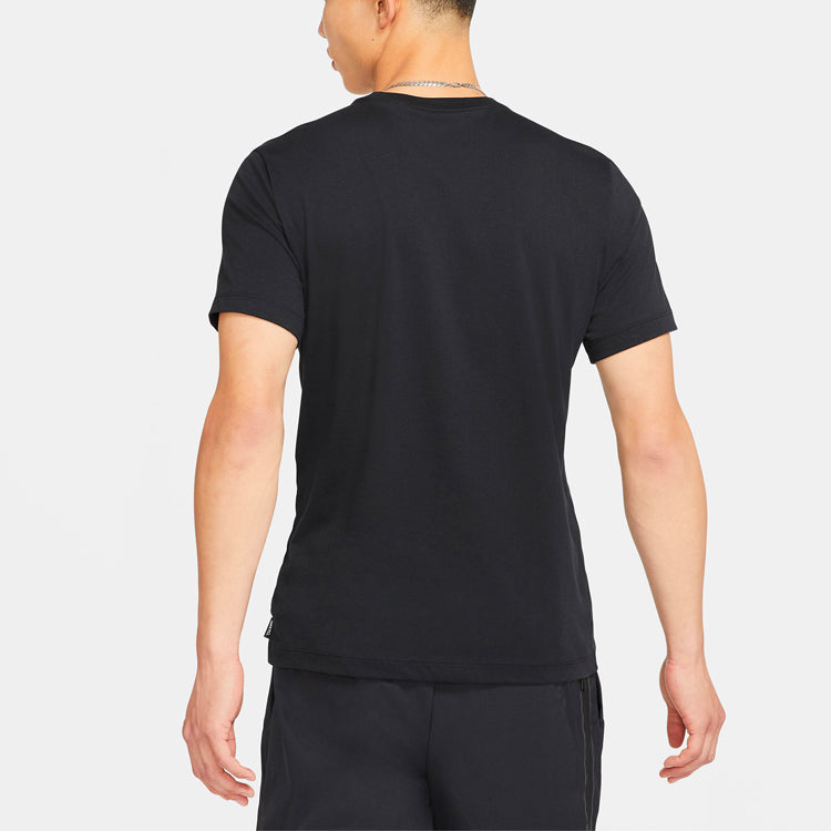Nike FC Soccer/Football Sports Printing Pattern Round Neck Short Sleeve Black DC0248-010