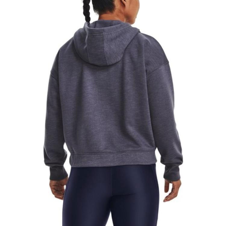 (WMNS) Under Armour Essential Script Full Zip Hooded Jacket 'Dark Grey' 1374106-558