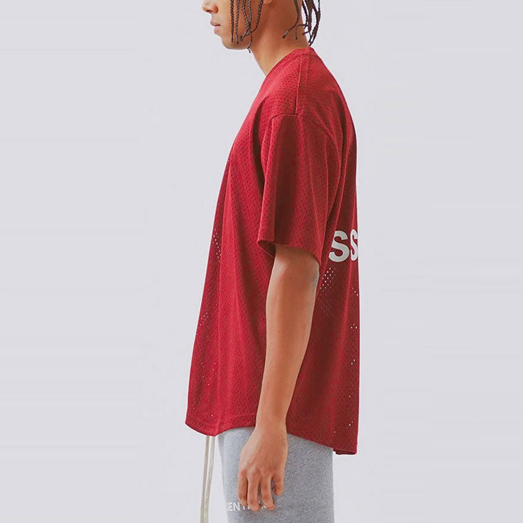 Fear of God Essentials Mesh Tee Red Breathable Short Sleeve Unisex FOGCLWY-RE-01