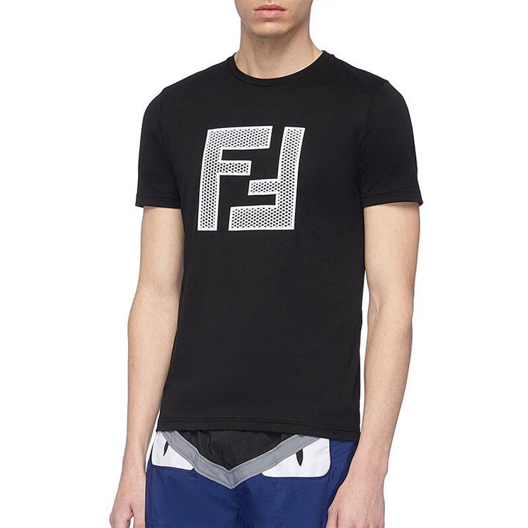 Men's FENDI Mesh F Short Sleeve Black FAF532-A78M-F0GME