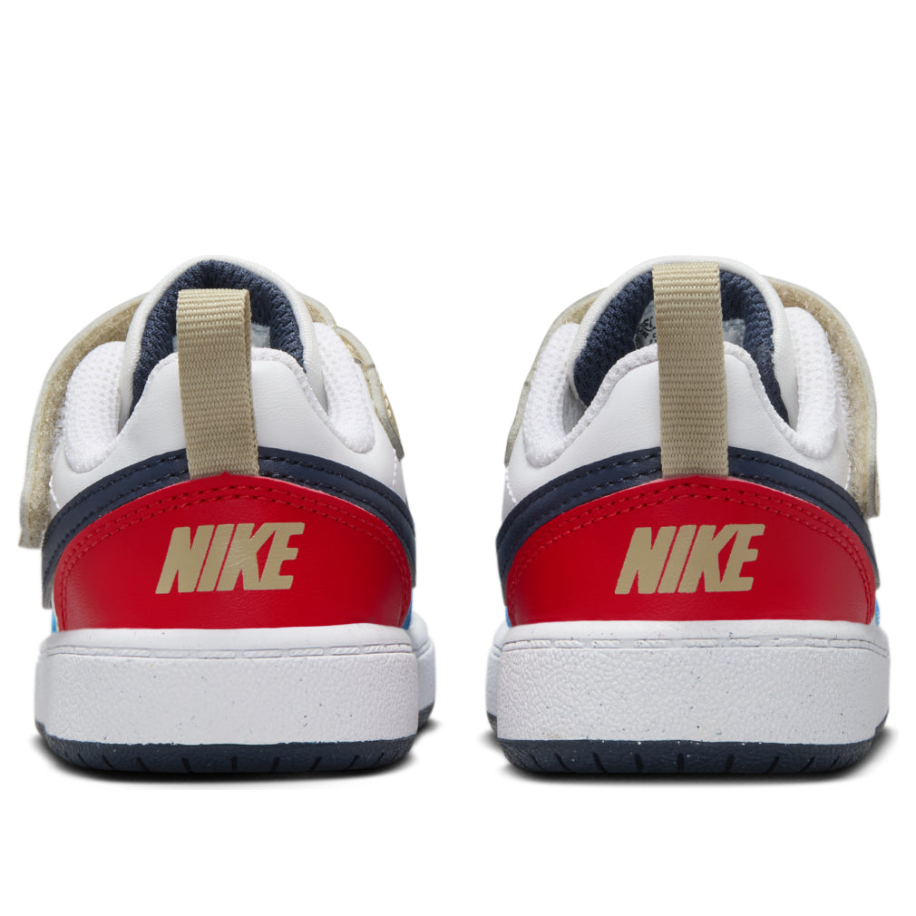 (TD) Nike Court Borough Low Recraft 'White Thunder Blue Light Crimson' DV5458-124