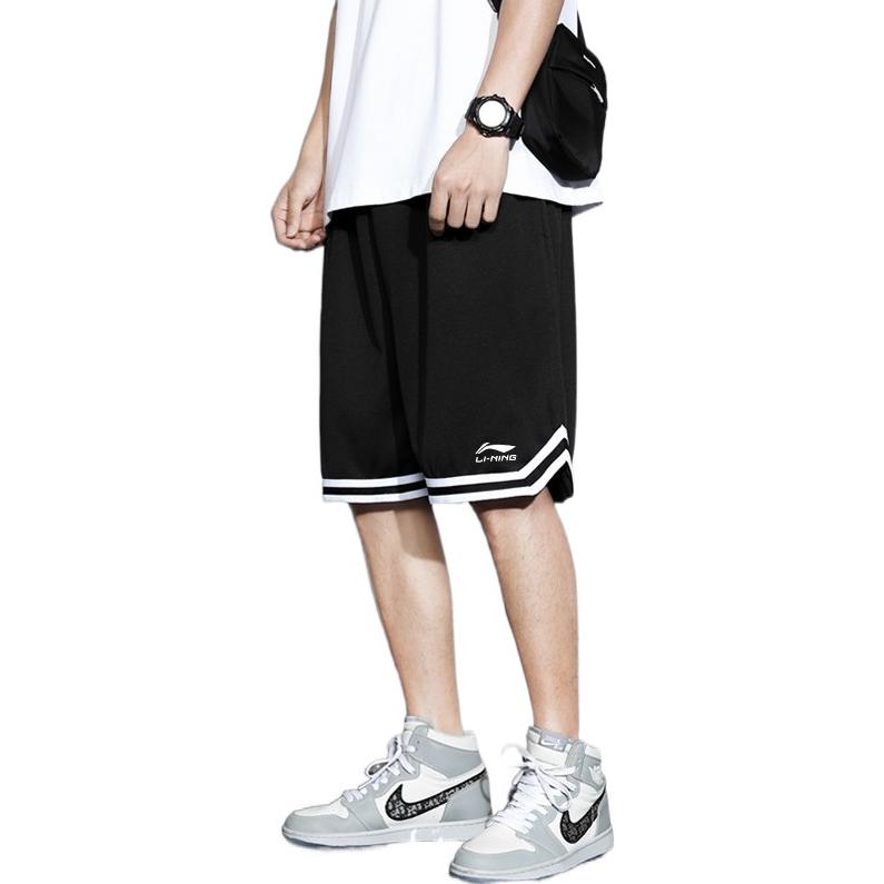Li-Ning DNA Logo Basketball Shorts 'Black White' AAPR395-1